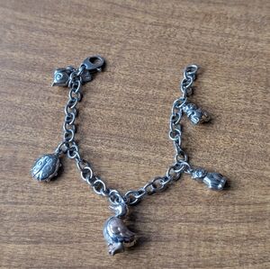 Sterling Italian charm bracelet 7in
